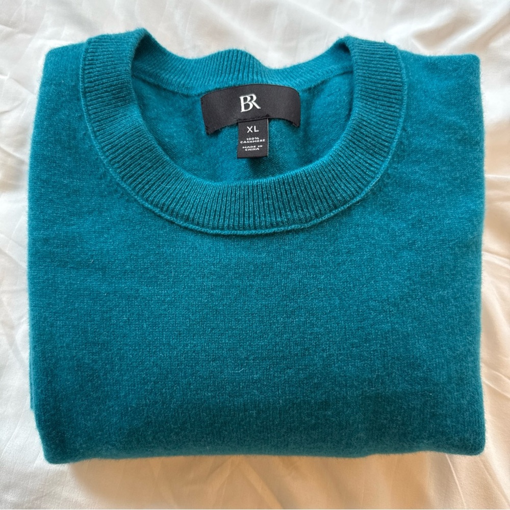 Banana Republic Cashmere Teal Crewneck Sweater